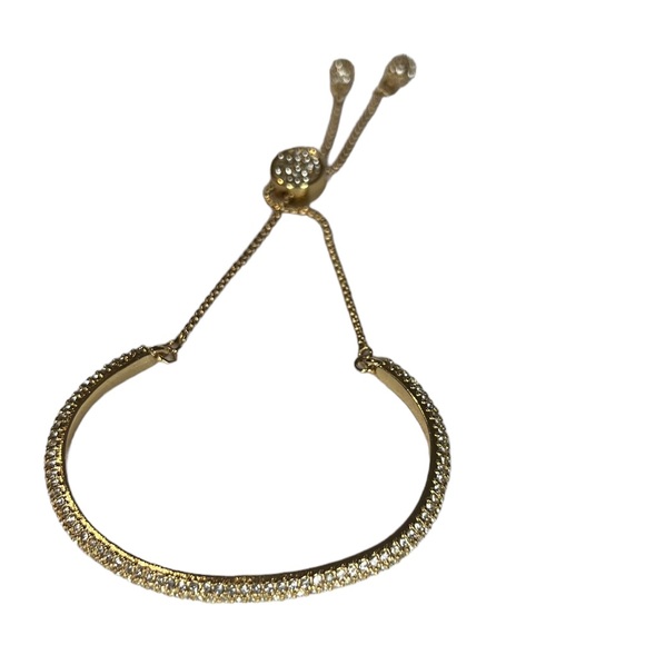 Swarovski Elements Crystal Adjustable Gold Tone Bracelet - Picture 4 of 4